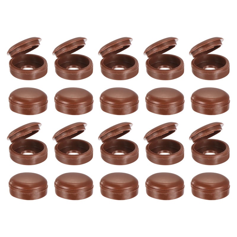 يو إكس سيل أغطية براغي uxcell 100 قطعة، 6 مم/0.24 بوصة أغطية براغي معرف، أغطية براغي مفصلية من البولي فينيل كلوريد لتغطية رؤوس البراغي (بني داكن) - Image 1